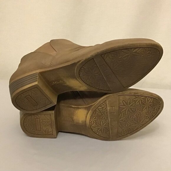 Life Stride 10 Aurora Ankle Boots Women’s Booties Brown Chunky Block Heels - Picture 6 of 11